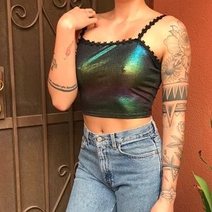 Y2K Metallic Crop Top